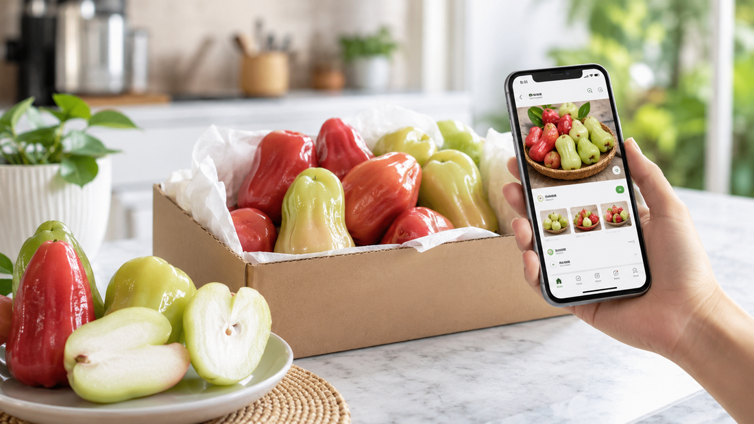 jumbu, jambu fruit, jambu air, jambu fruit in English and rose apple in Singapore