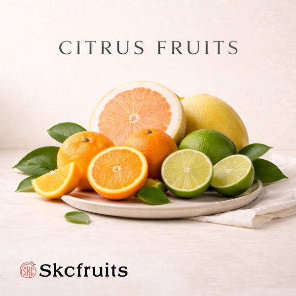 Skcfruits citrus fruits on a minimal neutral background
