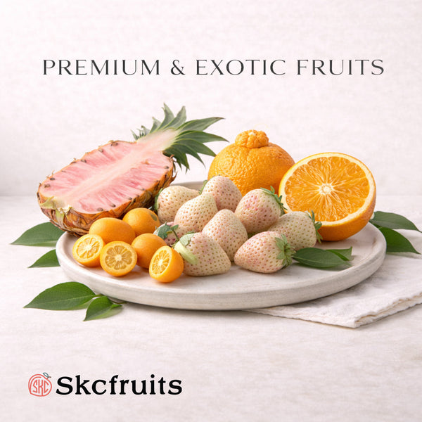 Skcfruits premium & exotic fruits on a classy neutral background