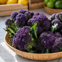 Fresh purple cauliflower with natural anthocyanin-rich colour
