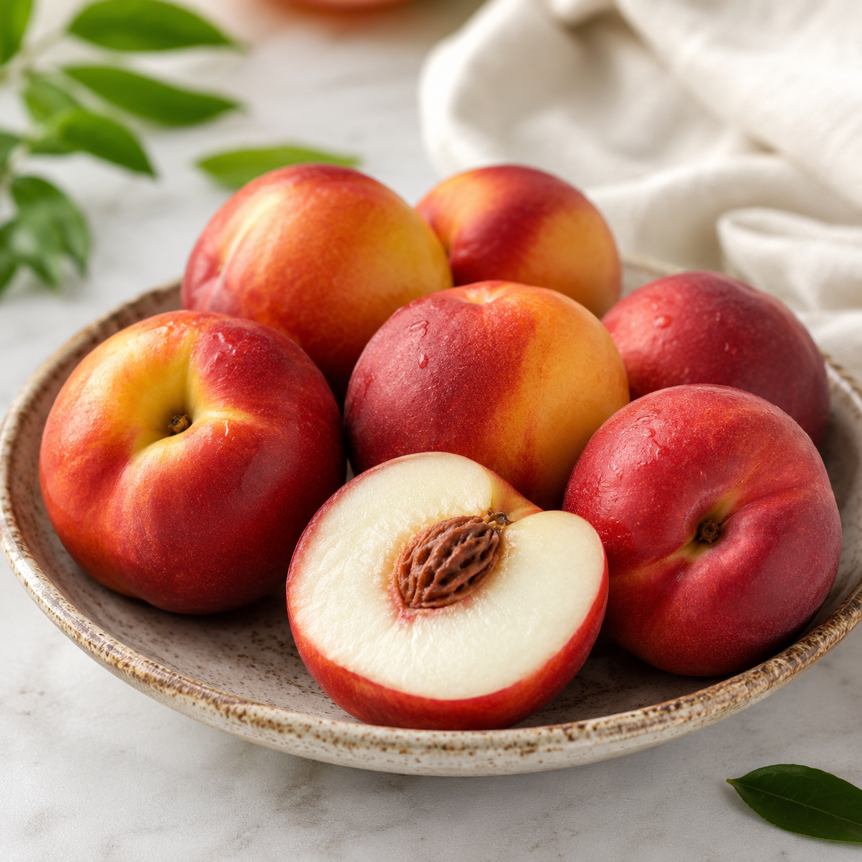 Australian Nectarine fruit platter with fresh sliced stone fruit