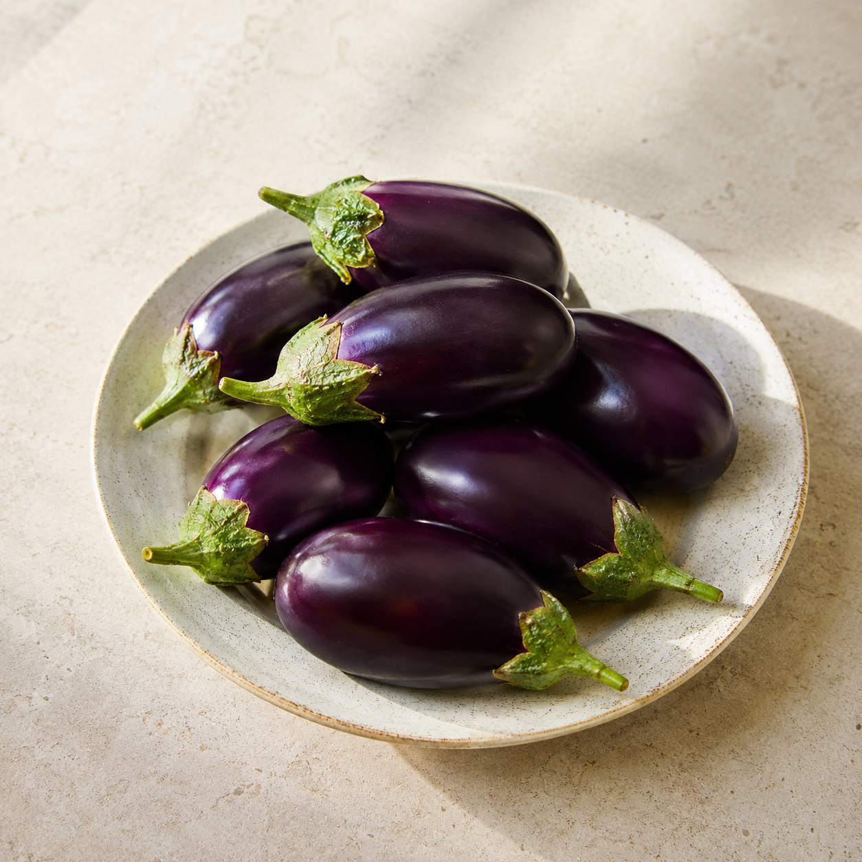 Baby brinjal from Malaysia with tender flesh and mild flavour