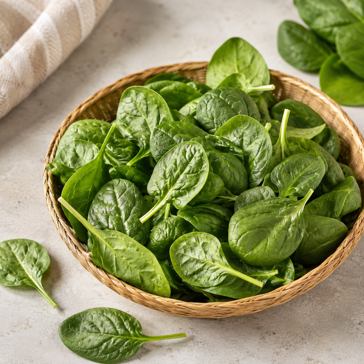 Baby spinach salad leaves for fresh cold storage style meals