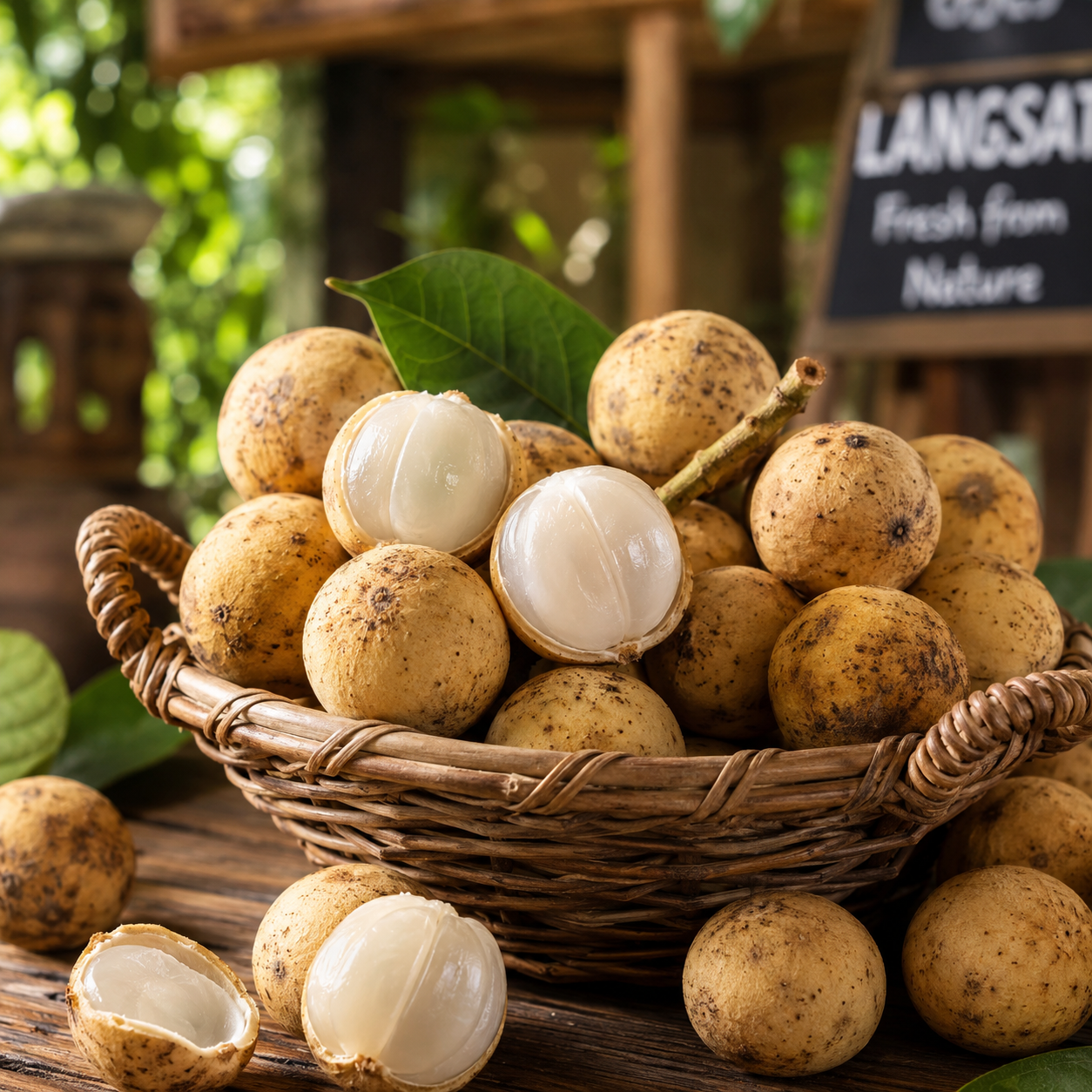 Baluku fruit also known as buah duku and langsat fruit