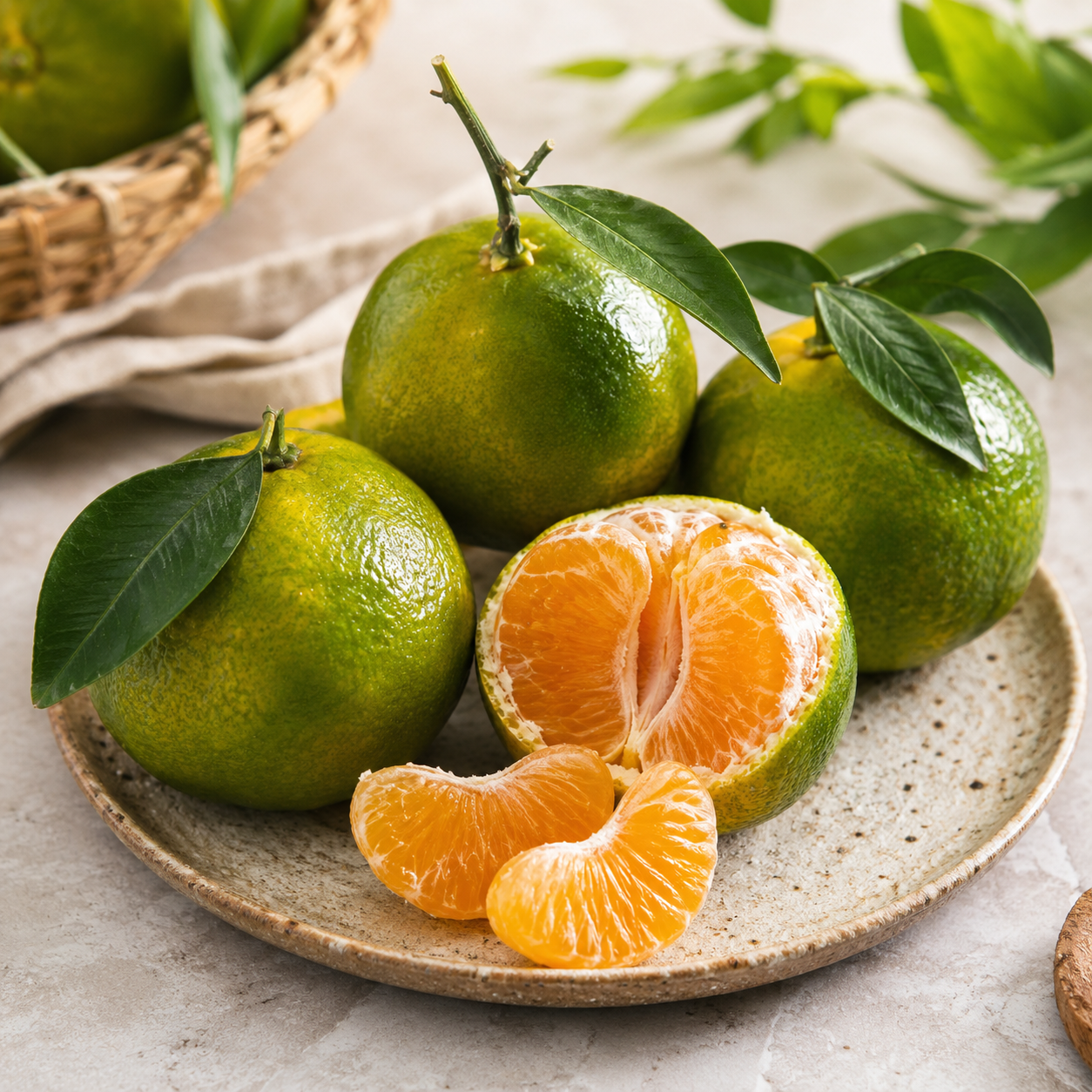 Bang Mot Tangerine style green citrus with thin easy peel