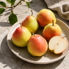 Blushing Forelle pears with petite European pear shape