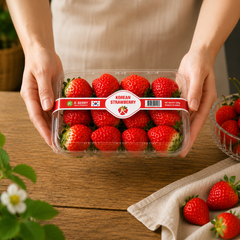 Person enjoying fresh K-BERRY Korean strawberries in Singapore
