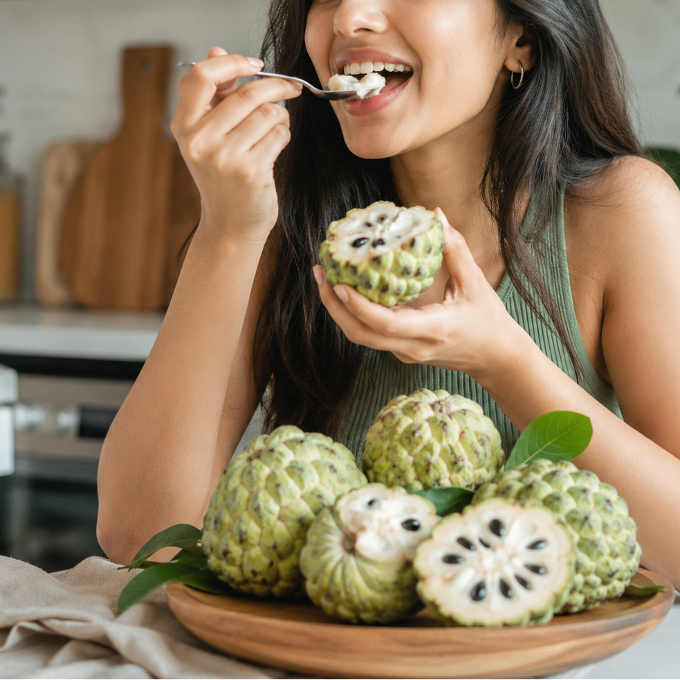 Cherimoya Singapore fruit with custard-like texture