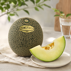 Chiba Marunami melon slices served chilled on a fruit platter