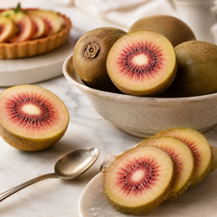 China red kiwi fruit with green golden flesh and red heart