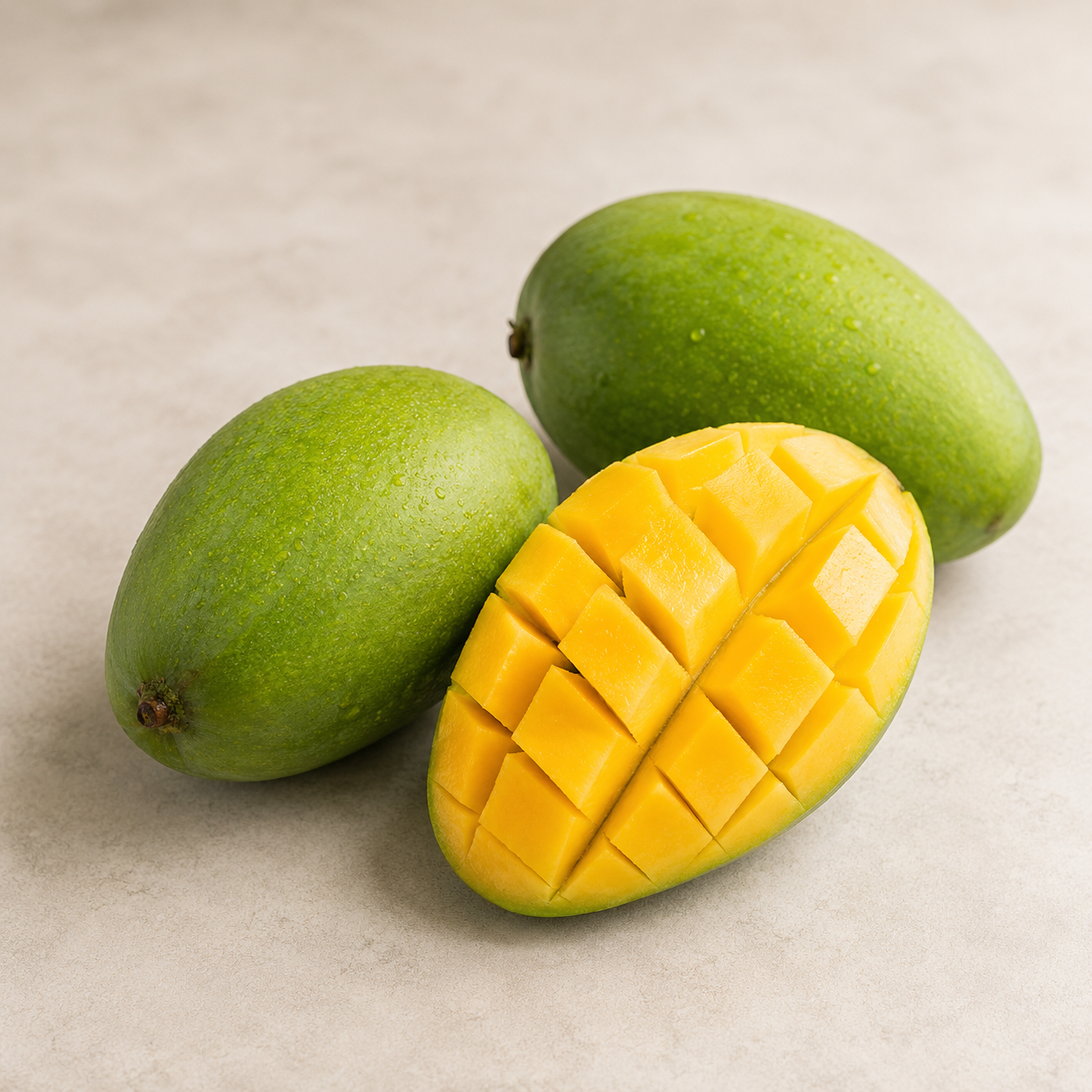 chopped mango and frozen mango preparation using ripe fresh mango