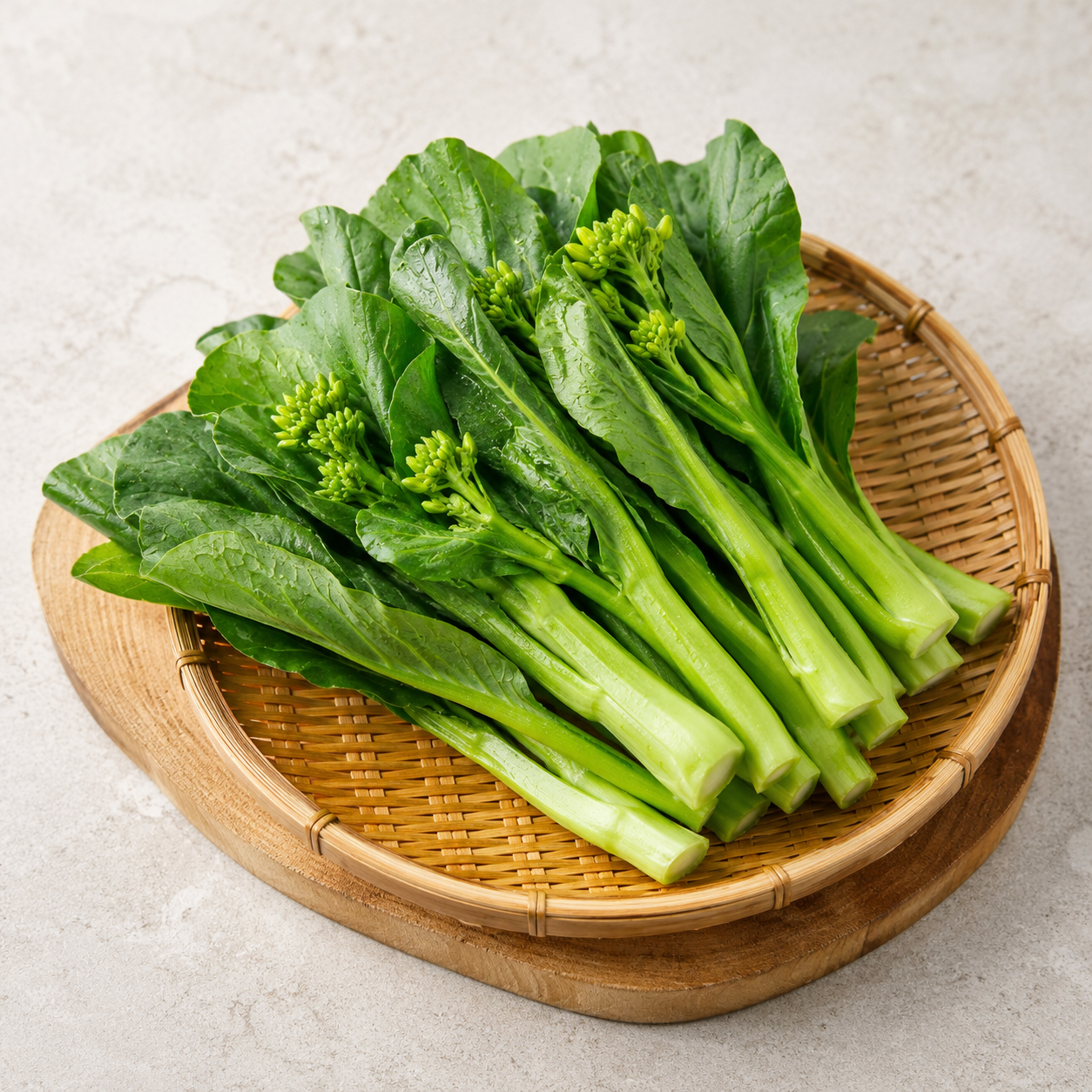 Choy sum vegetable for garlic stir-fries soups and blanching