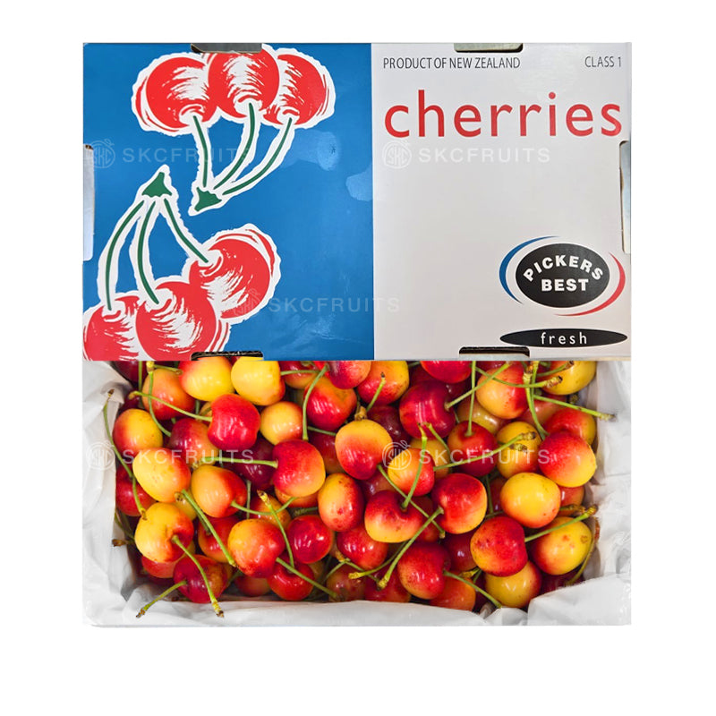 Class 1 Rainier Cherries 2kg box for SKC Fruits Singapore
