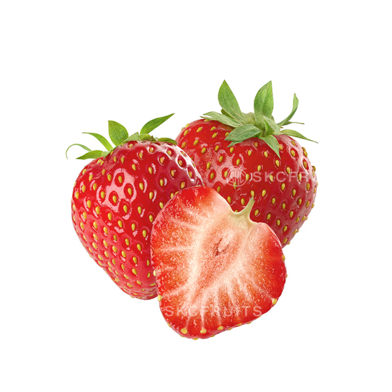 Fresh strawberries closed up, sliced in Singapore for delivery 