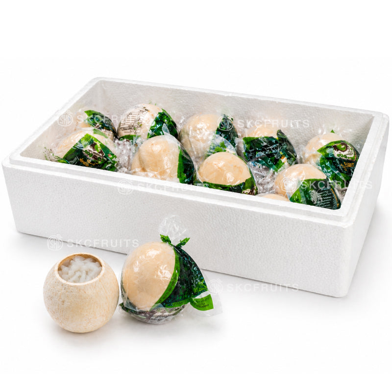 Fresh coconut jelly in coconut husk bulk box in Singapore
