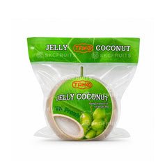 Coconut jelly in coconut husk in Singapore ready to enjoy dessert