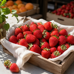 Crunchy strawberries with firm bite and sweet tart flavour