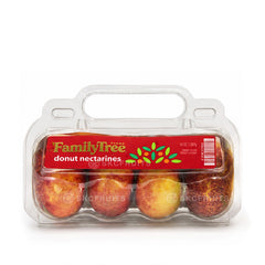 Family Tree Farms Donut Nectarines in USA clamshell pack