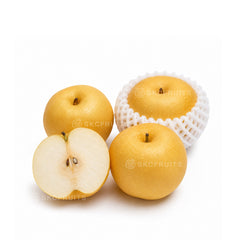 Crisp Asian pear fruit with juicy creamy white flesh