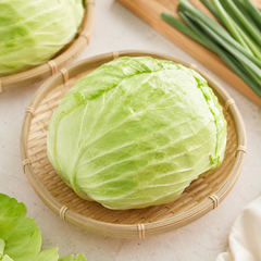 Flat cabbage with oval head for stir-fries soups steaming and braising