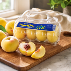 Flat Peach Pie peaches suitable for fresh snacking, desserts and fruit platters