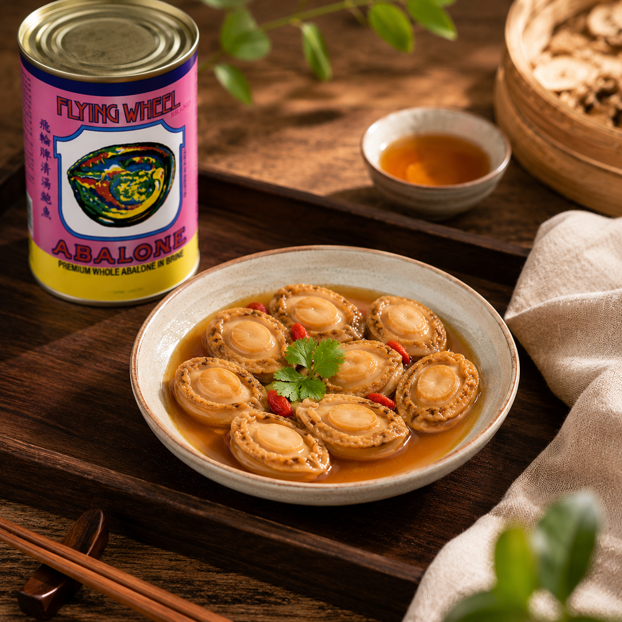 Flying Wheel abalone China origin Halal canned seafood