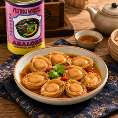 Flying Wheel canned abalone in brine for Chinese New Year