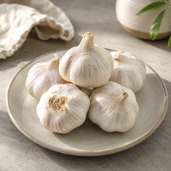 Fresh garlic for roasting sauces garlic oil pasta and Asian cooking
