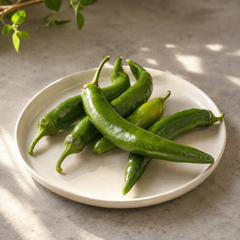 Long green chilli pepper for slicing into noodles rice dishes and dips