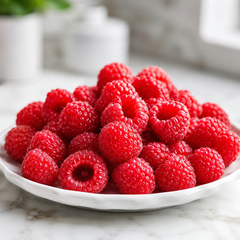 Fresh imported raspberries for breakfast bowls and baking
