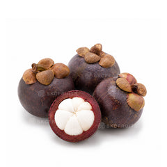Fresh Thai Mangosteen with purple rind and white juicy flesh