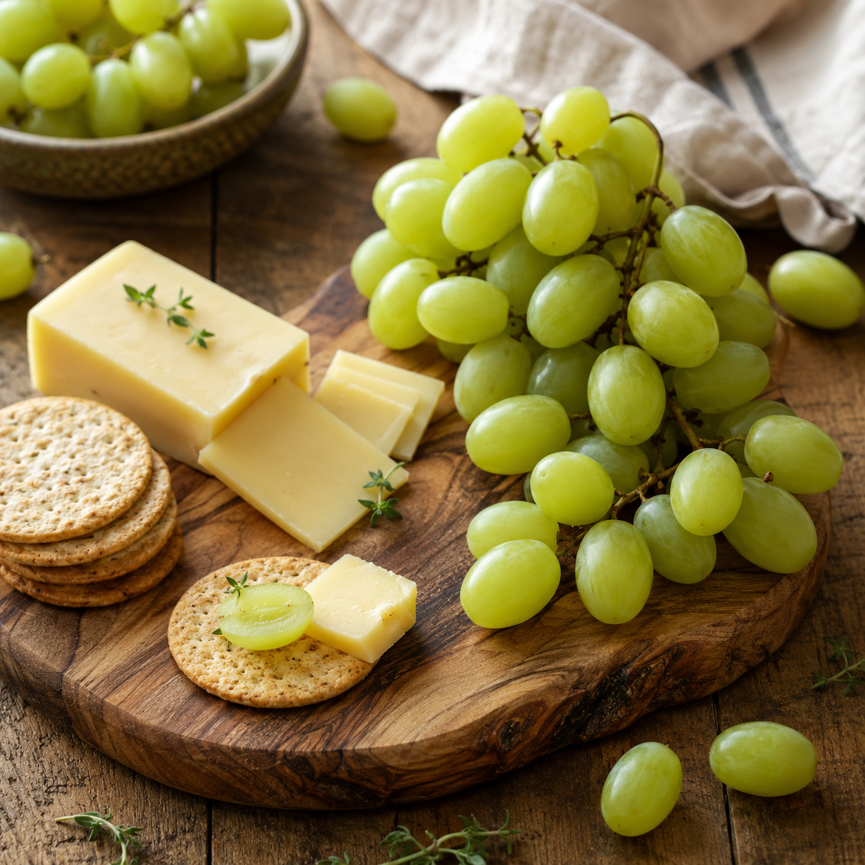 Fruitico white grapes served on a fresh fruit platter