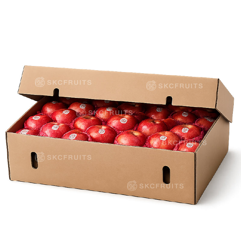 Small Fuji Apples packed in a bulk apple carton for home and office use