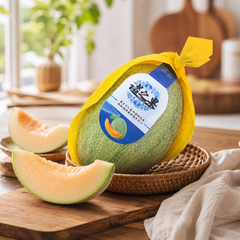 Golden Hami melon slices served chilled on a plate