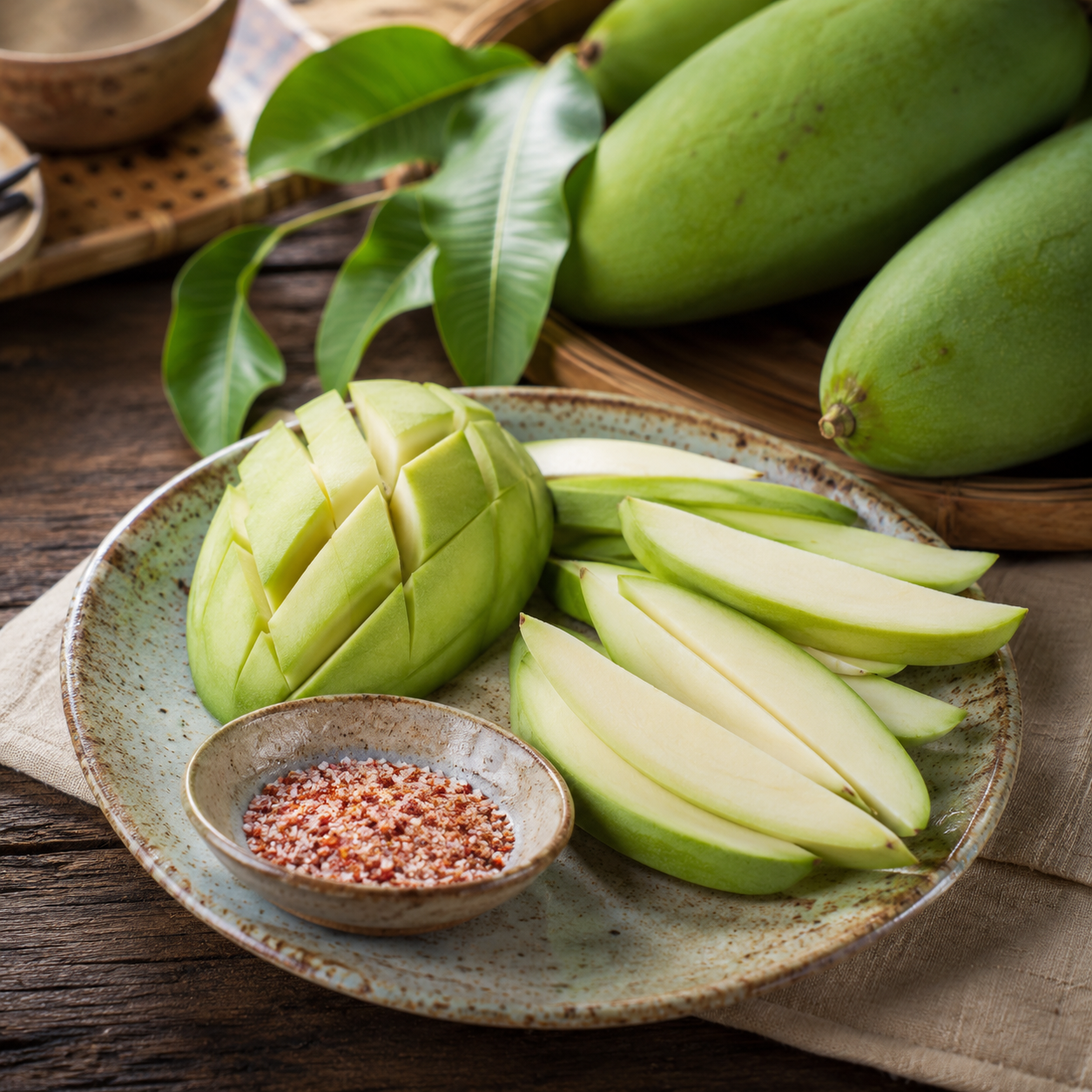 Green mango salad mango also known as 青芒果