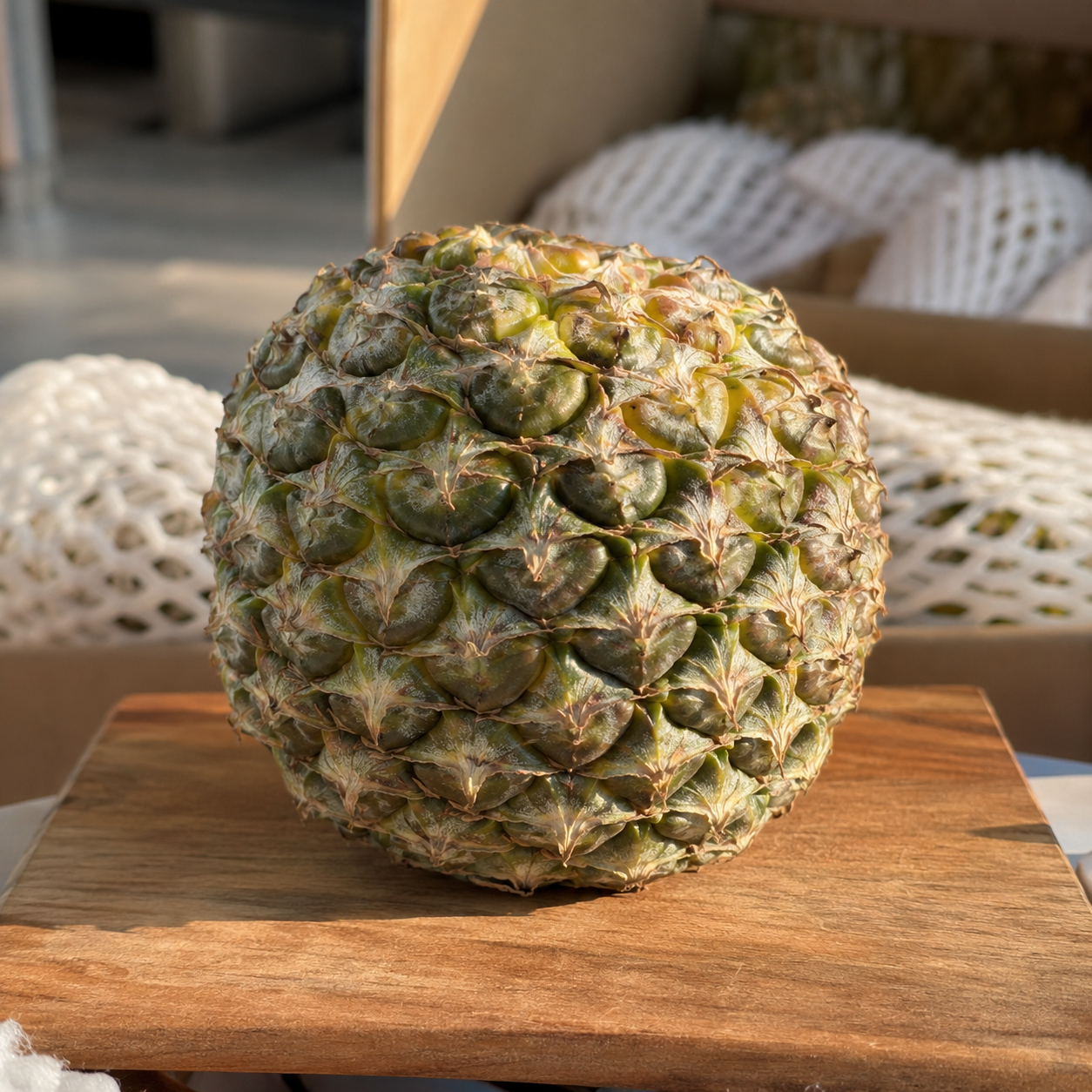 Small Thai pineapple with juicy yellow flesh and tropical aroma