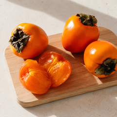 How to eat Hachiya persimmon when fully ripe with jelly-like orange flesh