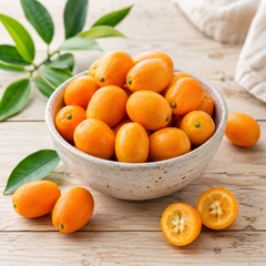 Iriki Kinkan Japanese fruit labelled 鹿児島県産 and きんかん いりき