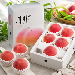 Japan peach season fruit with soft juicy Japanese greenhouse peach