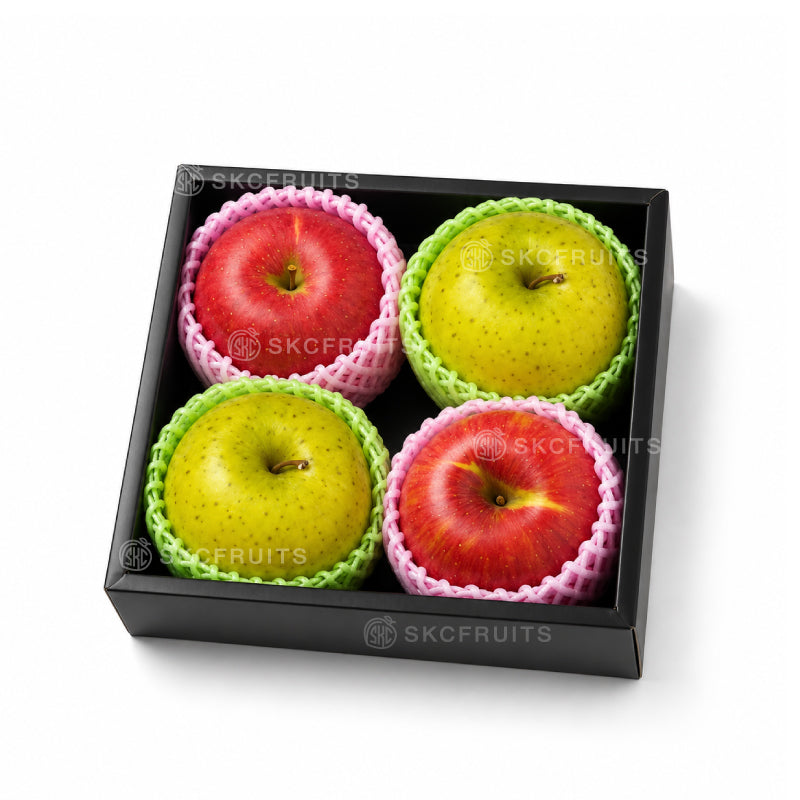 Japanese apple gift box with jumbo Fuji apples and Toki apples
