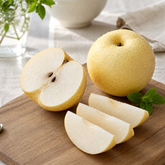 Premium Shinkansen pear with yellow skin and refreshing sweetness
