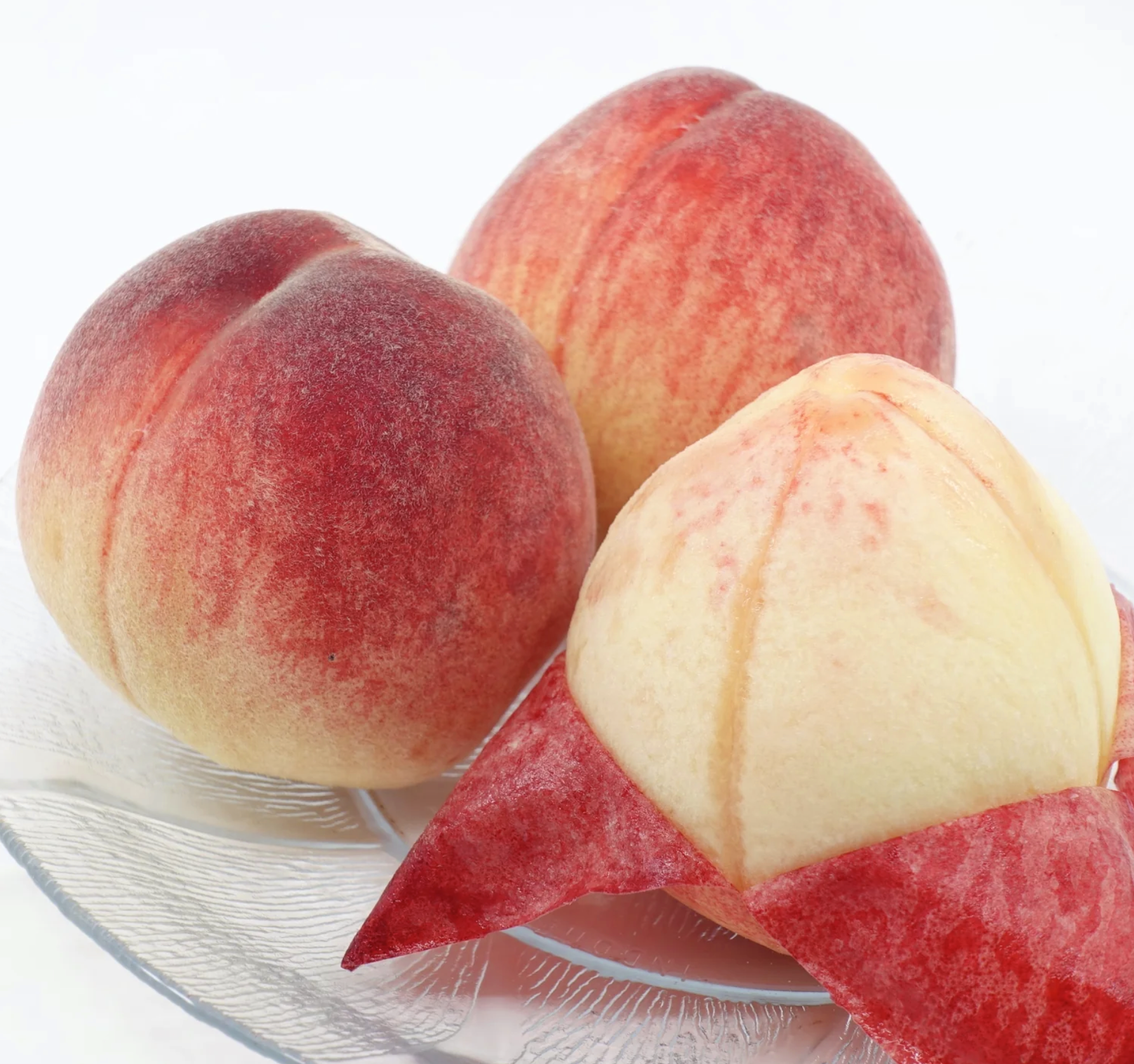 Japanese Kumamoto White Peach with premium greenhouse peach box