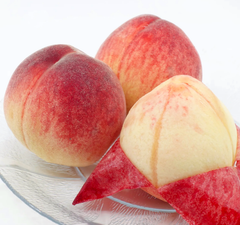 Japanese Kumamoto White Peach with premium greenhouse peach box