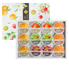 Japanese Marugoto Kajyuen Mixed Fruit Jelly gift box with illustrated fruit packaging
