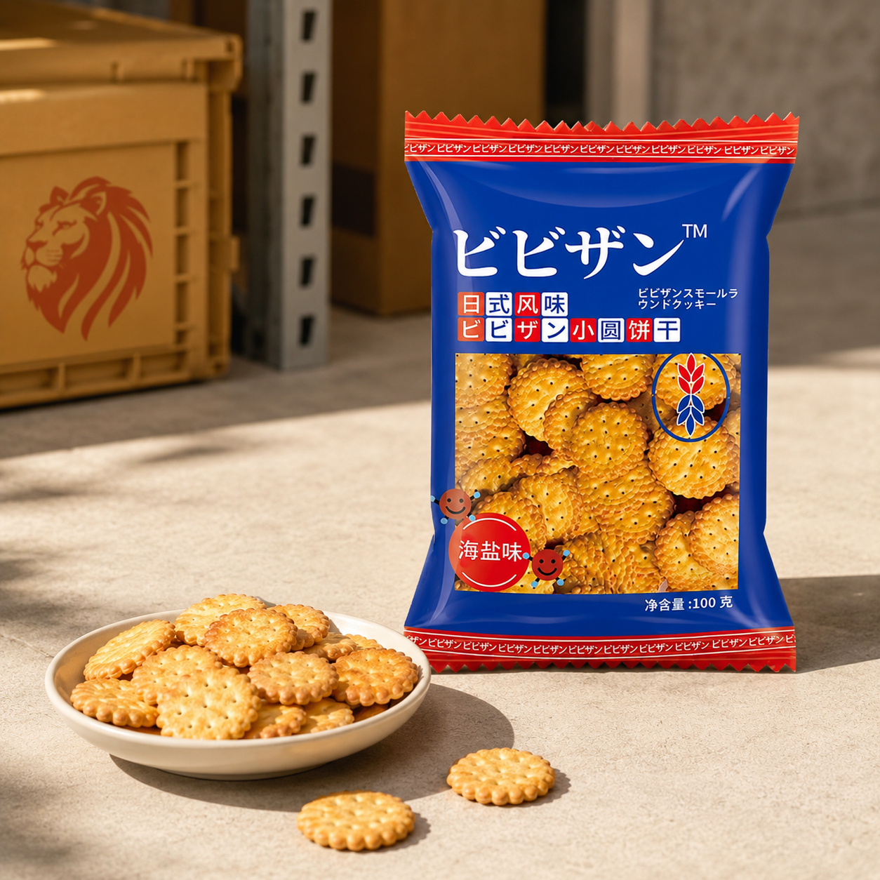 Japanese sea salt biscuit with crispy savoury texture