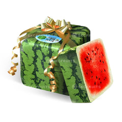 Japanese Square Watermelon with cube shape and green striped rind