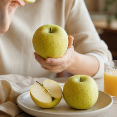 Yellow apple Toki from Japan with sweet aromatic flavour
