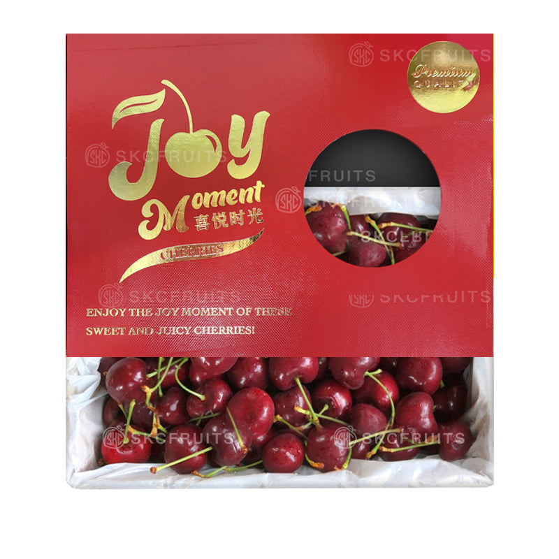 Joy Moment cherry fruit box with circle see-through window
