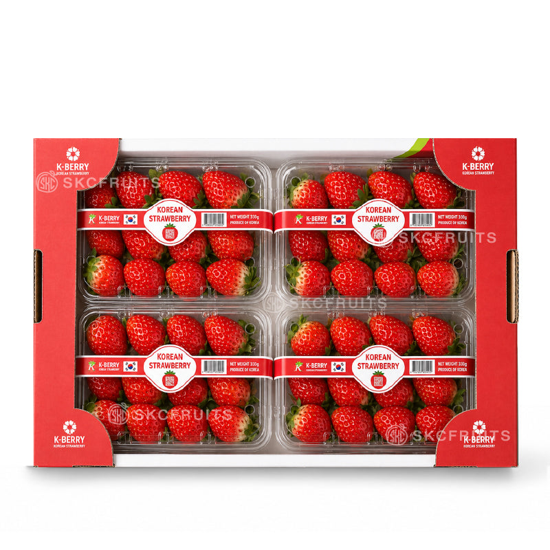 K-BERRY Korean Strawberries 4 punnets wholesale carton in Singapore
