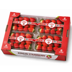 Wholesale K-BERRY Korean strawberries carton with 4 punnets